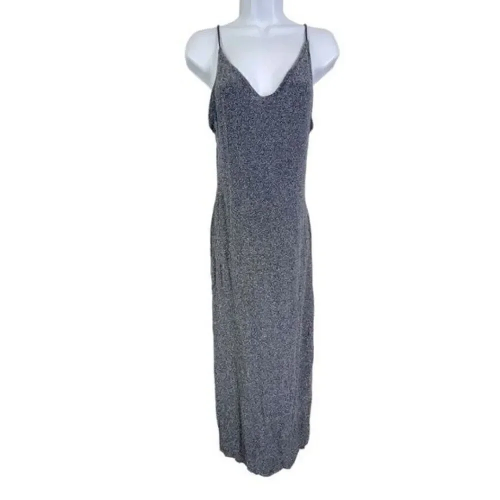 FREE PEOPLE WOMENS DRESS MAXI BLUE WITH SILVER GLITTER SIZE S P